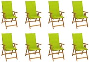 3075065 vidaXL Сгъваеми градински столове с възглавници, 8 бр, акация масив