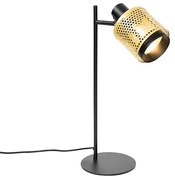 Индустриална настолна лампа черна със злато - Kayden