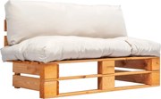 277443 vidaXL Градински палетен диван с пясъчни възглавници, борово дърво
