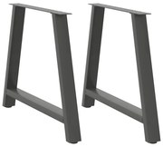 4012862 vidaXL Крака за трапезна маса, А-образни, 2 бр., антрацит, 90x(72-73) см, стомана