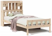 3322168 vidaXL Легло с рафтове за книги, без матрак, 100x200 см, бор масив