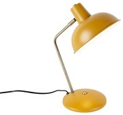 Ретро настолна лампа жълта с бронз - Milou
