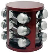 Бурканчета за подправки на стойка ZEPHYR ZP 1217 CR12, 12 бр. бурканчета, 3 нива, Въртяща се основа, Червен