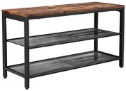 Шкаф за обувки DAVOR кафяв/черен