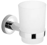 Aqualine - Стенна поставка за четки за зъби SAMBA млечен стъкло/лъскав хром