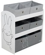 Бял/сив органайзер за детски играчки 63,5x29,5x60 cm Miffy – Roba