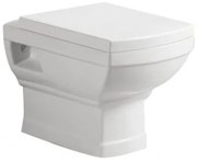 Конзолна тоалетна чиния ICC 5137, седалка и капак, порцелан, бял, 51x37x37см