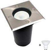 LED Екстериорна лампа за алея 1xGU10/6W/230V IP44 матов хром