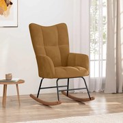 328147 vidaXL Люлеещ стол, кафяв, кадифе