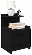 858634 vidaXL Нощно шкафче с 2 чекмеджета, черно, 40x36,5x62 см