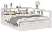 3324461 vidaXL Легло с етажерка за книги, без матрак, 140x200 см, бор масив