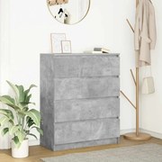 3328483 vidaXL Сайдборд, бетонно сив, 80x35x99 см, инженерно дърво