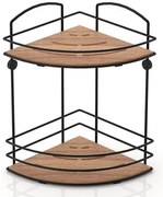 Ъглова етажерка за баня TEKNO TEL BK-074B , 2 нива , дърво