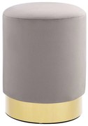 249834 vidaXL Табуретка, светлосиво и златисто, кадифе 28 x 36 cm