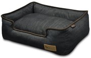 Тъмносиньо легло за куче 100x75 cm Lounge Bed Denim Medieval Blue / Dark Chocolate L – P.L.A.Y.