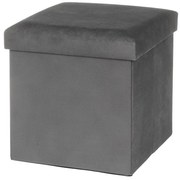 Тъмносива кадифена табуретка Estela – Casa Selección