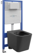 Mexen комплект с вградена тоалетна Fenix Slim с тоалетна чиния Teo, черен мат - 6103385XX85