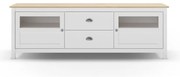 Бяла маса за телевизор от масивен бор 180x59 cm Misti – Marckeric