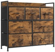 Комод с чекмеджета KIRA, кафяв/черен