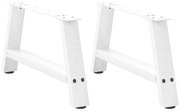 4012821 vidaXL Крака за масичка за кафе, А-образни, 2 бр., бели, 60 x (30-31) см, стомана