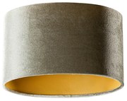 Кадифена абажура зелена със златно вътрешно покритие овална 25/16/15