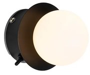 Стенна лампа черна IP44 с превключвател - Cederic