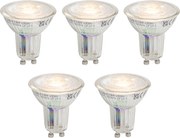 Комплект от 5 GU10 50 Димируеми LED крушки 3.9W 450 lm 2700K Дълъг живот