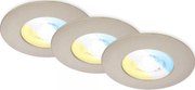 Briloner 7605032-КОМПЛЕКТ 3xLED вградено осветително тяло за баня 3xLED/4,9W/230V IP44 матов хром