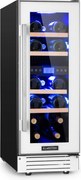 Klarstein Vinovilla 17, двузонов охладител за вино, 53 л, 17 бутилки, 3 цвята, бял