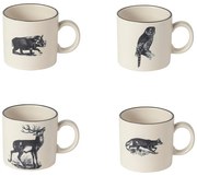 Бежово-черни керамични чаши в комплект от 4 части 350 ml Elements - Costa Nova