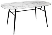 Трапезна маса Roxas, 160x90 cm, Темперирано стъкло мраморен ефект