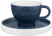 Horecano - Порцеланова чаша с чинийка 200мл HELLA-STEEL BLUE-(HC-56589)