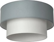 Плафон АЛБА МЕТРО, ø400, бял, абажури Котън Светлосив + Шинц Бял, 1xE27