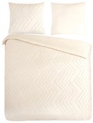 Кремаво двойно удължено спално бельо от микрофибър 200x220 cm Pure Zigzag – Good Morning