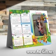 Детски календар  пирамидка 2026 г., 3 броя - Мечо Пух