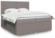 3292160 vidaXL Боксспринг легло с матрак, таупе, 200x200 см, плат
