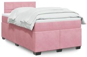 3288587 vidaXL Боксспринг легло с матрак, розово, 120x200 см, кадифе