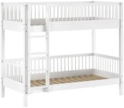 Бяло двуетажно детско легло от масивен бук 90x200 cm Forrest – Vipack