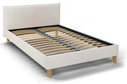 Кремаво тапицирано двойно легло с решетка 140x200 cm Tina - Ropez