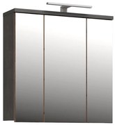 Стенно шкафче за баня с огледало VENOM антрацит/кафяво