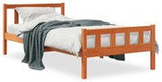 844389 vidaXL Рамка за легло без матрак, восъчнокафяв, 75x190 см, бор масив