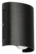 Външна стенна лампа черна с LED 2-светлина IP54 - Silly