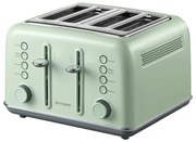 Тостер за хляб BUYDEEM DT640E, 1800W, 4 слота, 7 автоматични програми, 7 степени на препичане, LED индикатори, Тави за трохички, Високо изскачане, Зелен