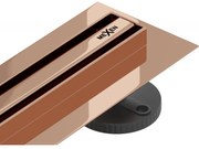 Mexen Flat 360° Slim линеен въртящ се сифон 70 см, розово злато - 1641070