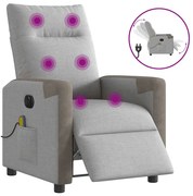 3324084 vidaXL Електрически масажен реклайнер стол, облачно сив, текстил