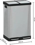 Кош за рециклиране 5five Ariane, Метал, 2x30 L - Инокс