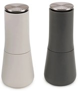 Комплект 2 бр мелнички за сол и пипер Joseph Joseph 95036, Механична  употреба, Керамичен механизъм, Регулиране на степента, Без BPA, Бял/сив