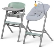 KINDERKRAFT SELECT-Детско столче за хранене LIVY Premium Olive зелен + шезлонг CALMEE