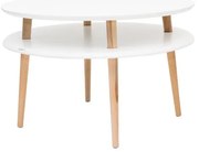 Бяла маса за кафе с естествени крака UFO, Ø 70 cm Ufo - Ragaba