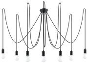 Sollux SL.0372 - Пендел EDISON 7 7xE27/60W/230V паяк черен